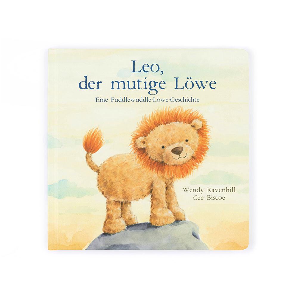 Książeczka Z Ogonkami Jellycat Leo Der Mutige Lowe Buch and Fuddlewuddle Lion Medium Brązowe | Polska  FSTI-28093