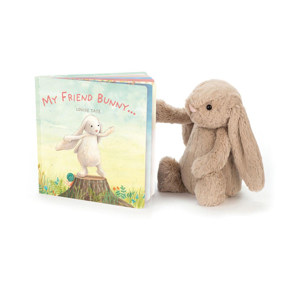 Książeczka Z Ogonkami Jellycat My Friend Króliczek and Bashful Króliczek Medium Beżowe | Polska  NCHL-54731