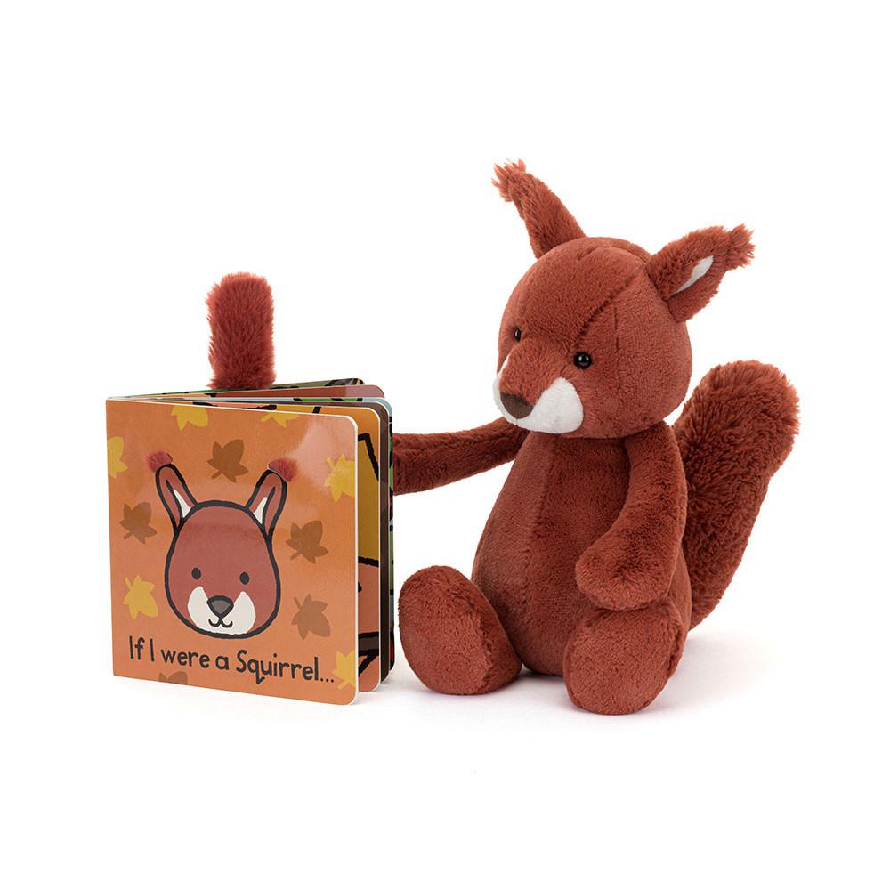 Książeczka Z Ogonkami Jellycat Squirrel Board and Bashful Squirrel Medium Pomarańczowe | Polska  LJNX-04628