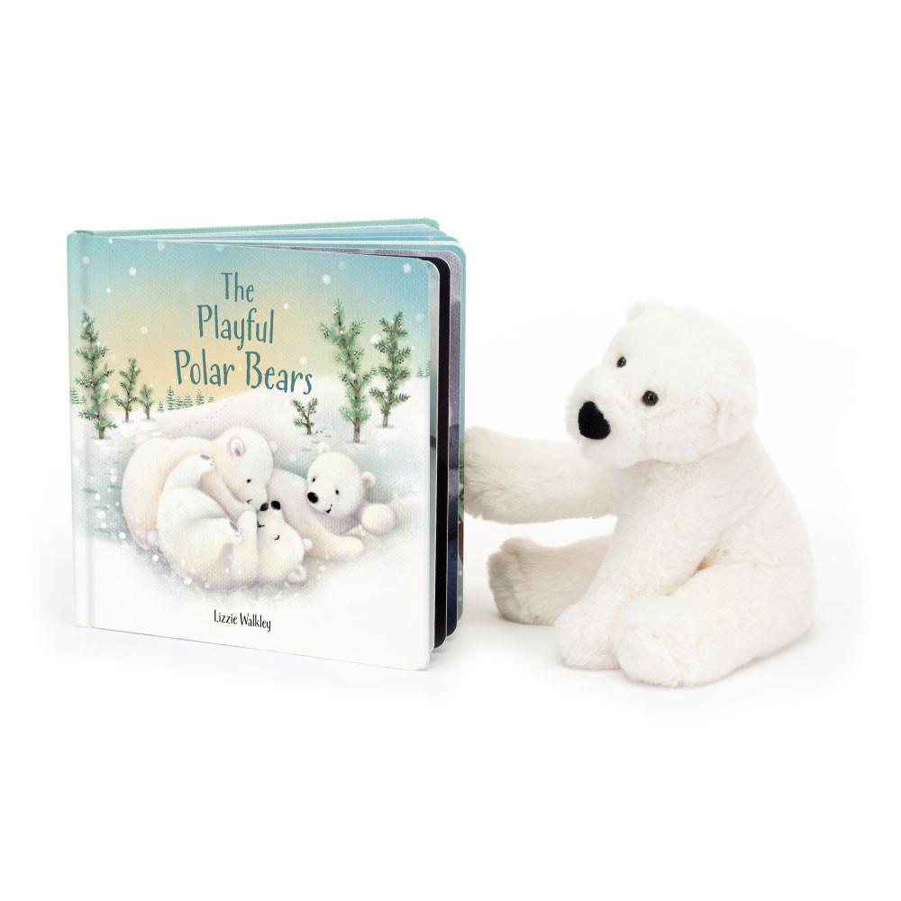Książeczka Z Ogonkami Jellycat The Playful Polar Miśs and Perry Polar Miś Small Białe | Polska  UIEK-30765
