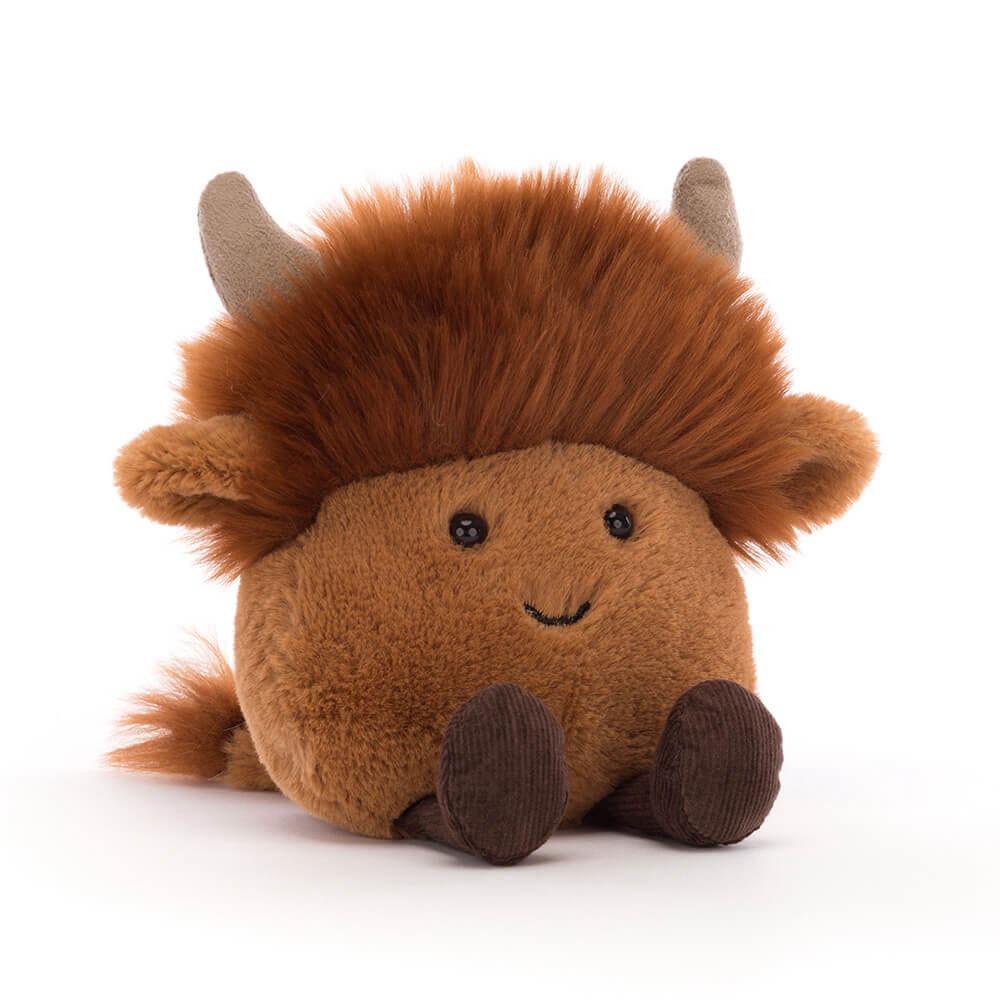 Pluszaki Jellycat Amuseabean Highland Cow,12cm x 9cm x 6cm Brązowe | Polska  VKCG-81370