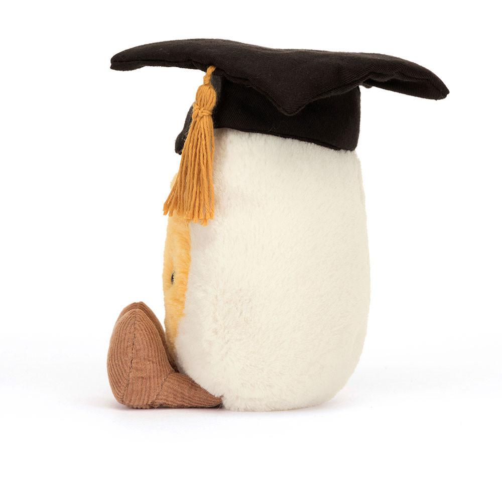 Pluszaki Jellycat Amuseables Boiled Jajko Graduation,14cm x 9cm x 4cm Białe | Polska  HYOM-32650