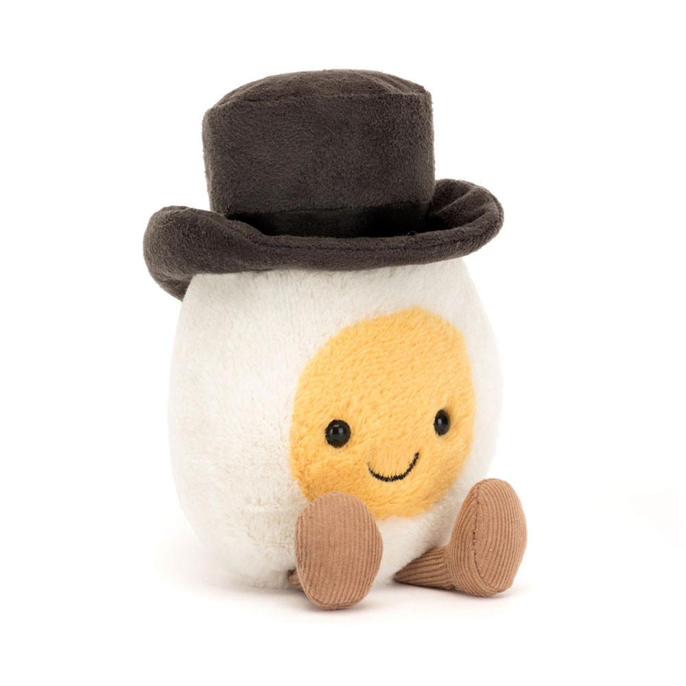 Pluszaki Jellycat Amuseables Boiled Jajko Groom,15cm x 9cm x 4cm Białe | Polska  FZKV-50423