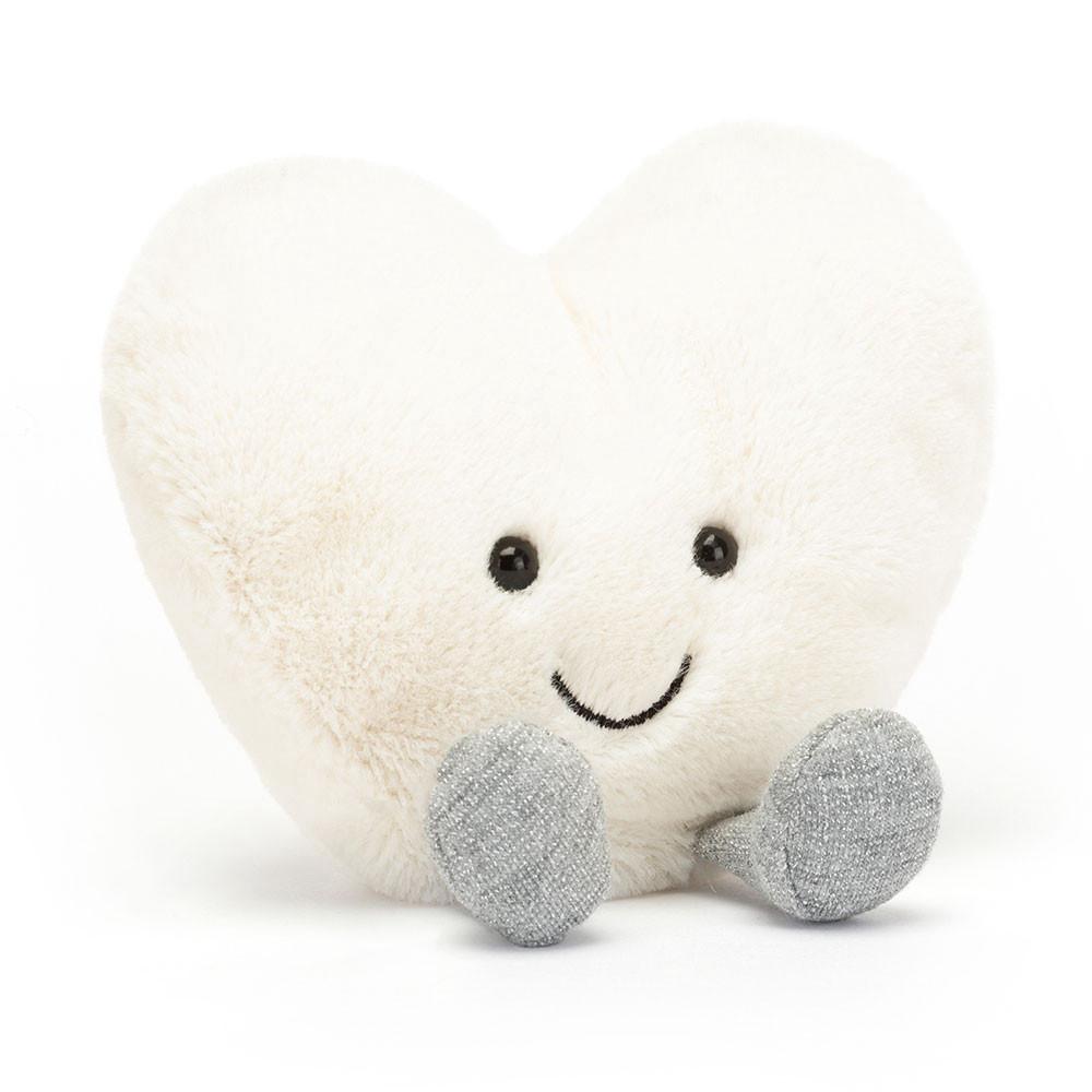 Pluszaki Jellycat Amuseables Cream Heart,11cm x 12cm x 4cm Białe | Polska  OIXW-68972
