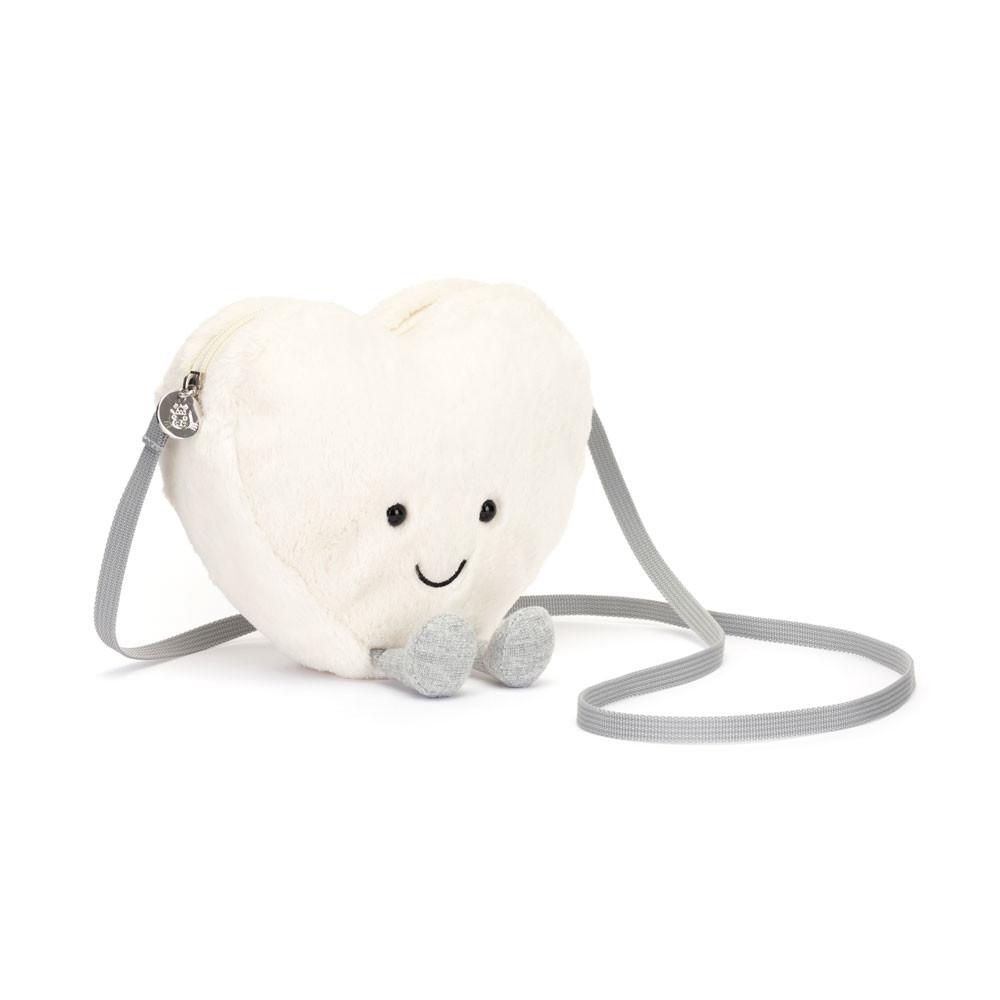Pluszaki Jellycat Amuseables Cream Heart,17cm x 18cm x 5cm Białe | Polska  DVJE-76325