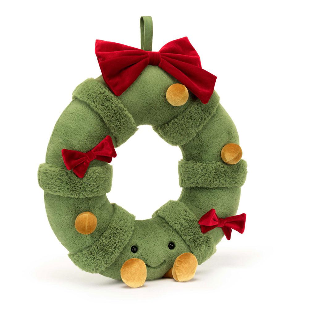 Pluszaki Jellycat Amuseables Decorated Christmas Wreath,44cm x 37cm x 9cm Zielone | Polska  LDEW-26947