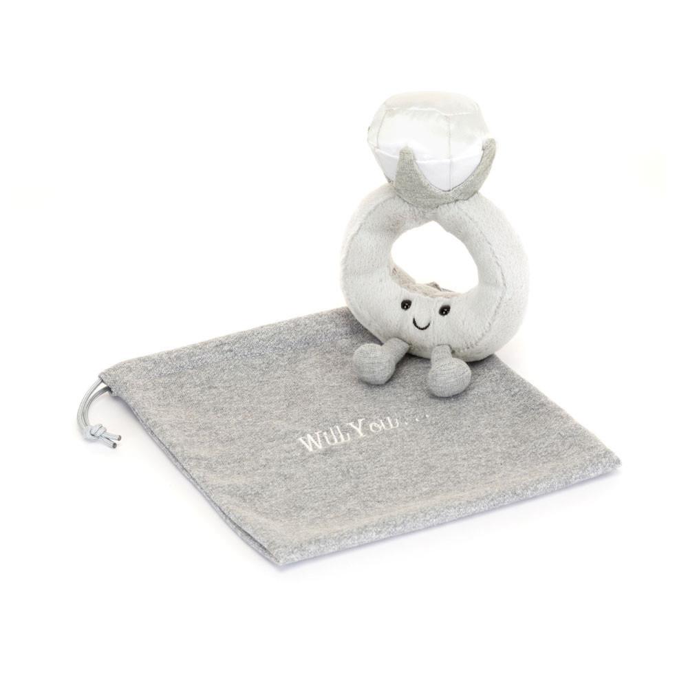 Pluszaki Jellycat Amuseables Diamond Ring with Personalised,20cm x 12cm x 5cm Szare | Polska  HCTW-35741
