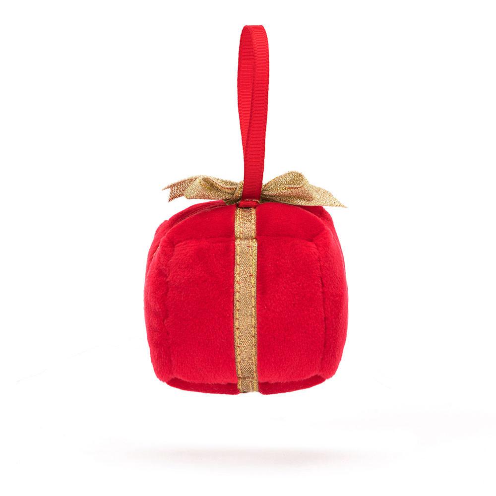 Pluszaki Jellycat Amuseables Festive Folly Present,13cm x 7cm x 7cm Czerwone | Polska  MDFK-30985