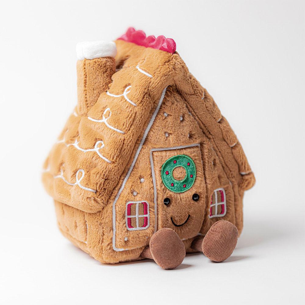 Pluszaki Jellycat Amuseables Gingerbread House,22cm x 18cm x 14cm Brązowe | Polska  IJZH-81650