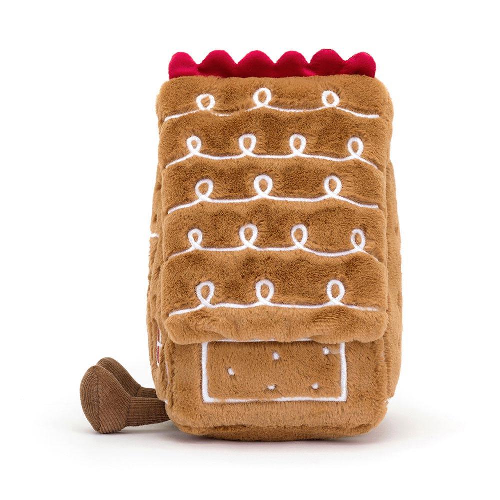 Pluszaki Jellycat Amuseables Gingerbread House,22cm x 18cm x 14cm Brązowe | Polska  IJZH-81650