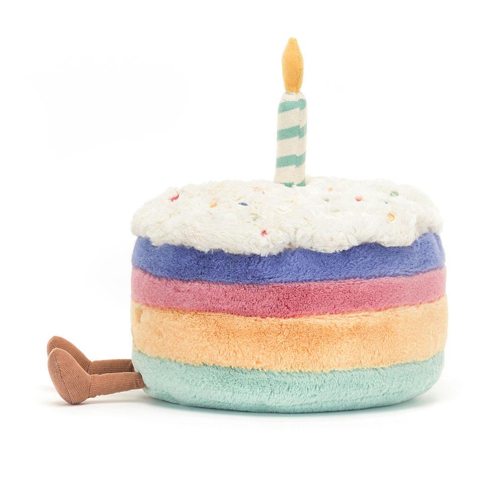 Pluszaki Jellycat Amuseables Rainbow Birthday Cake,26cm x 21cm x 21cm Niebieskie | Polska  GPBH-45107