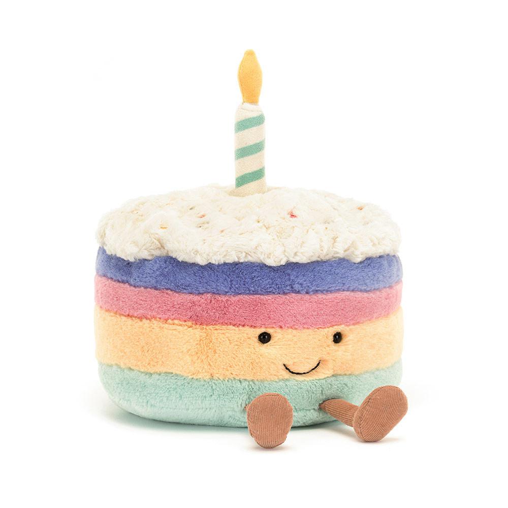 Pluszaki Jellycat Amuseables Rainbow Birthday Cake,26cm x 21cm x 21cm Niebieskie | Polska  GPBH-45107