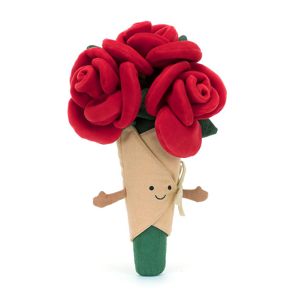 Pluszaki Jellycat Amuseables Rose Bouquet,30cm x 17cm x 6cm Czerwone | Polska  BPZE-65029