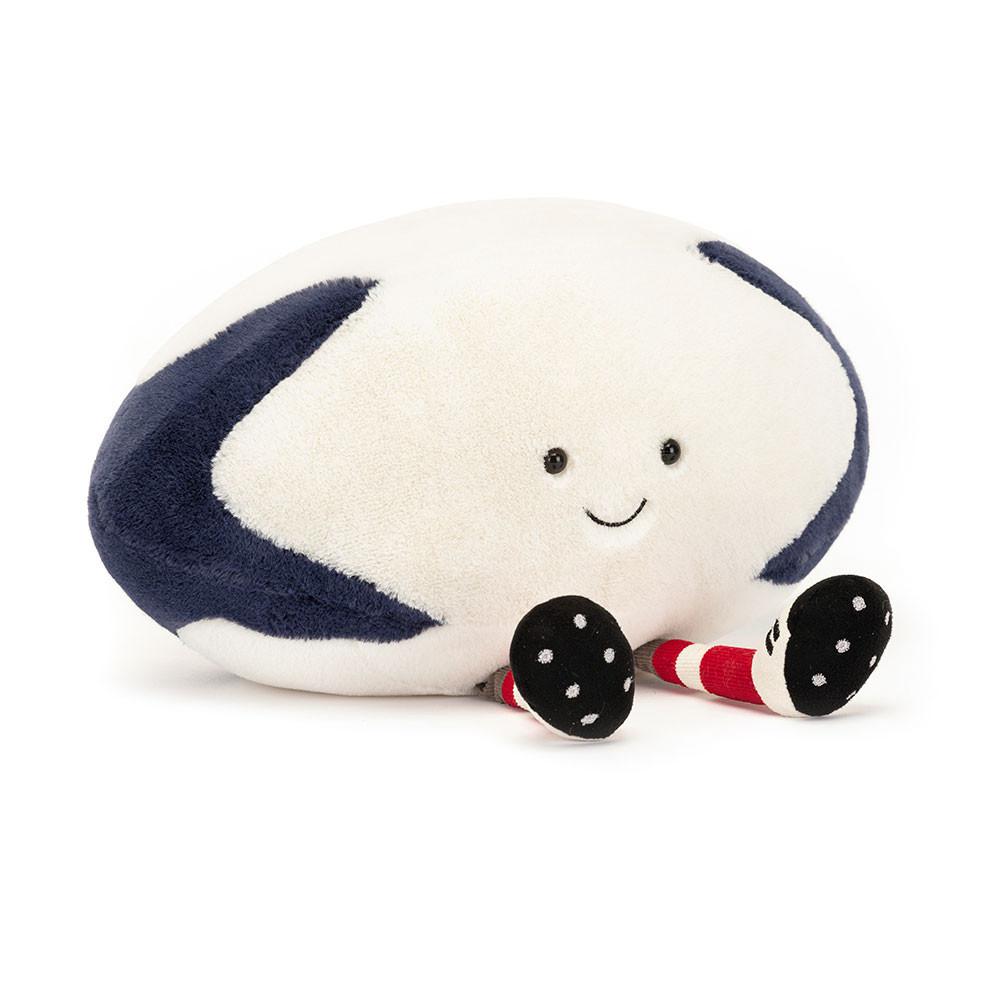 Pluszaki Jellycat Amuseables Rugby Ball,18cm x 29cm x 13cm Białe | Polska  OCQN-73469
