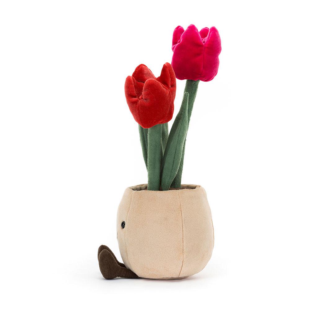 Pluszaki Jellycat Amuseables Tulip Pot,30cm x 11cm x 11cm Czerwone | Polska  PSIZ-90618