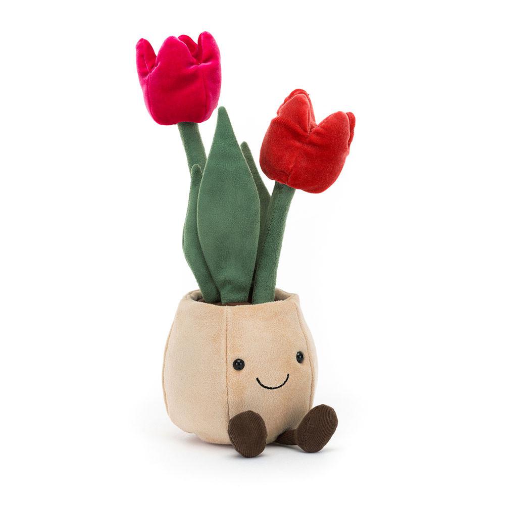 Pluszaki Jellycat Amuseables Tulip Pot,30cm x 11cm x 11cm Czerwone | Polska  PSIZ-90618