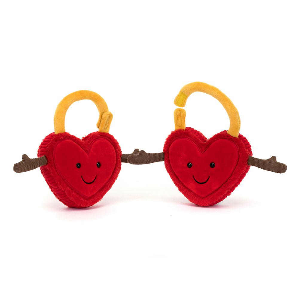 Pluszaki Jellycat Amuseables Val & Tina Love Locks,15cm x 22cm x 4cm Czerwone | Polska  ECMW-53429