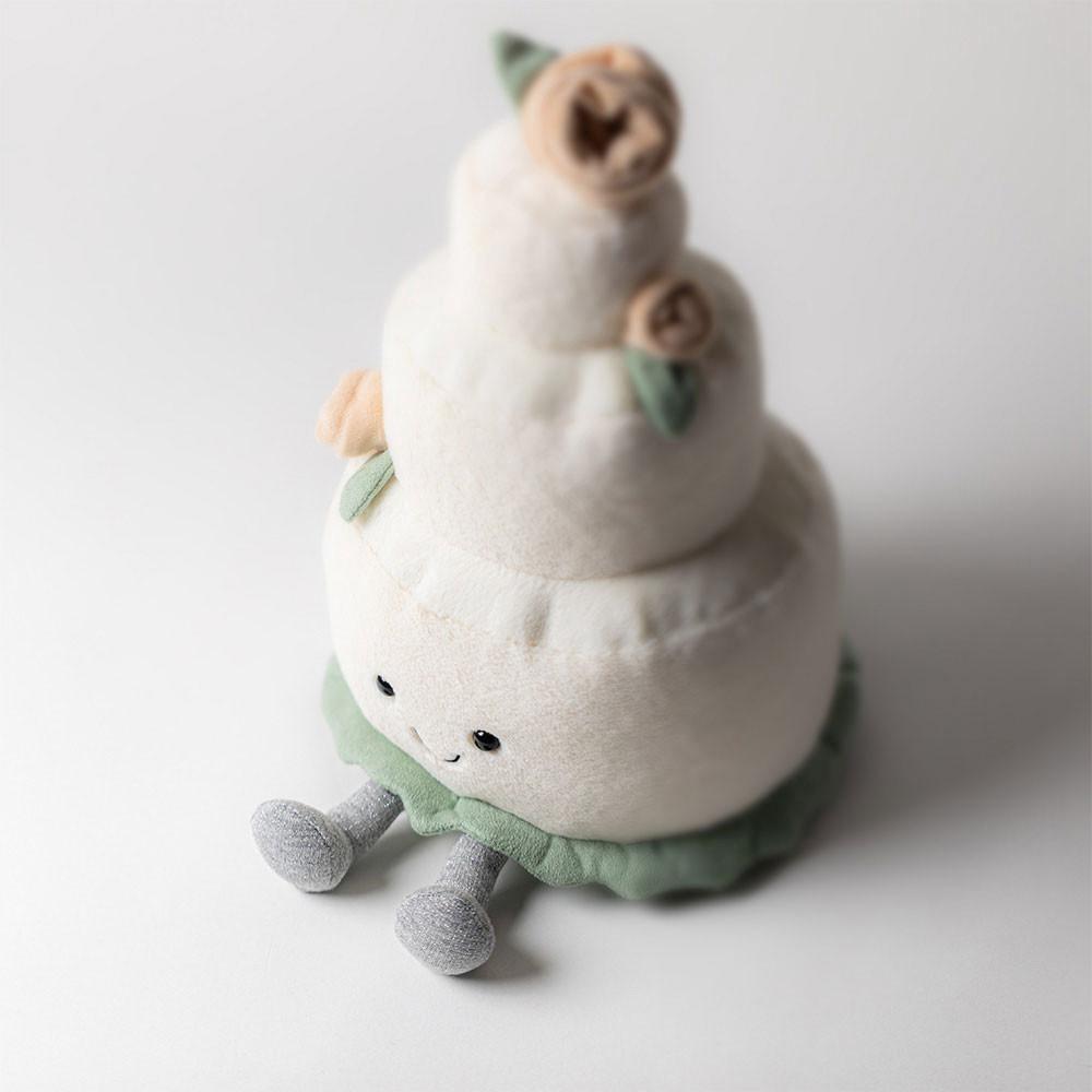 Pluszaki Jellycat Amuseables Wedding Cake,30cm x 19cm x 19cm Białe | Polska  USRL-91428