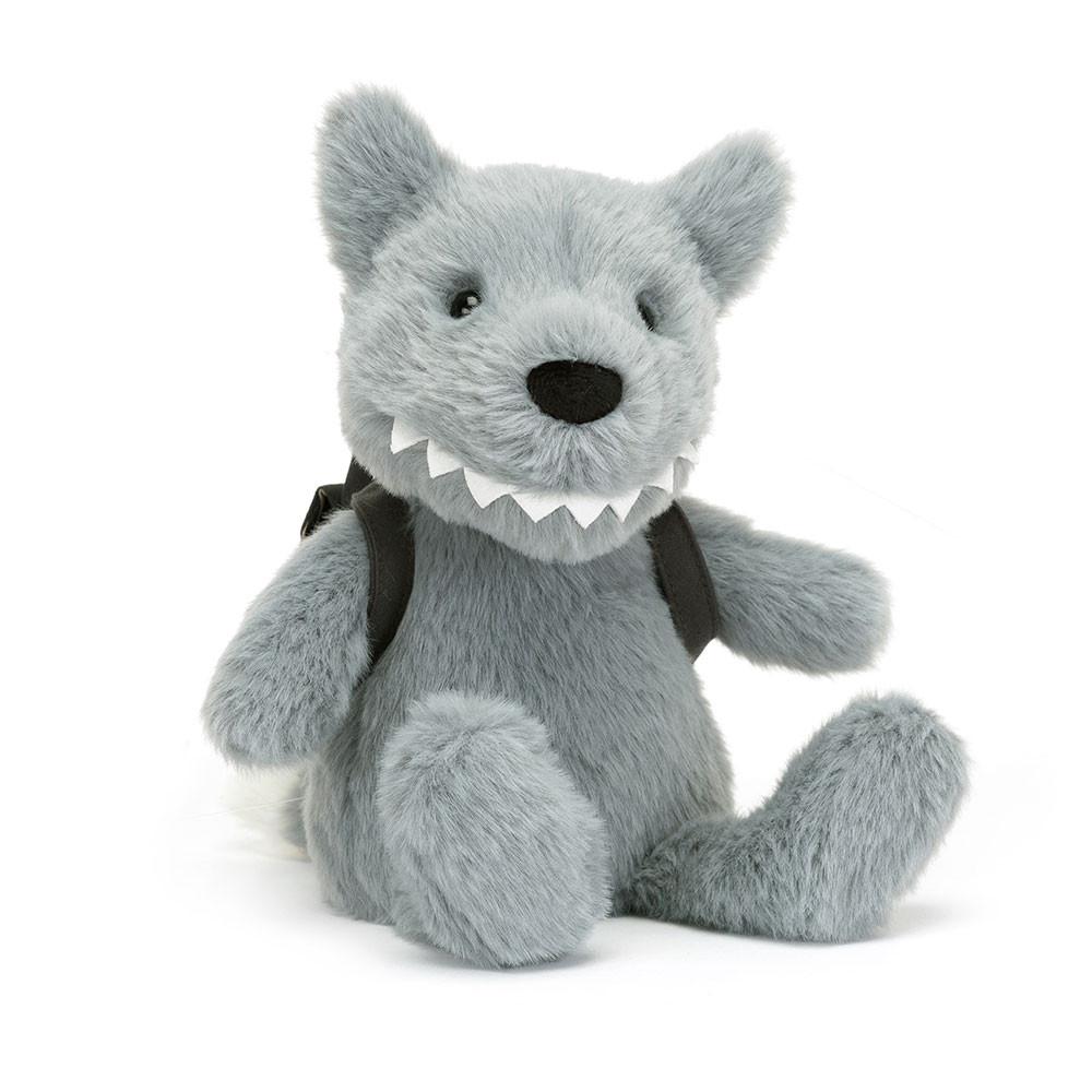 Pluszaki Jellycat Backpack Wolf,22cm x 9cm x 8cm Szare | Polska  UPZG-98714