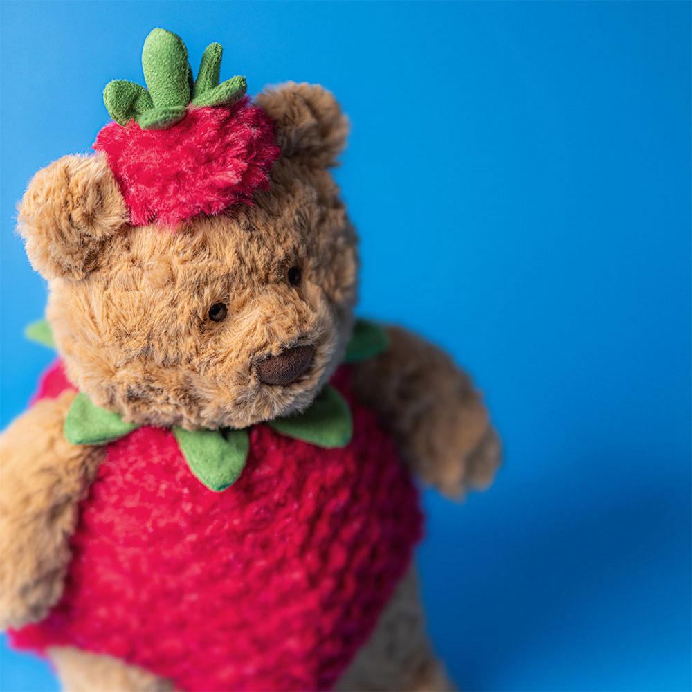 Pluszaki Jellycat Bartholomew Miś Strawberry,26cm x 12cm x 8cm Brązowe | Polska  MSNK-97831