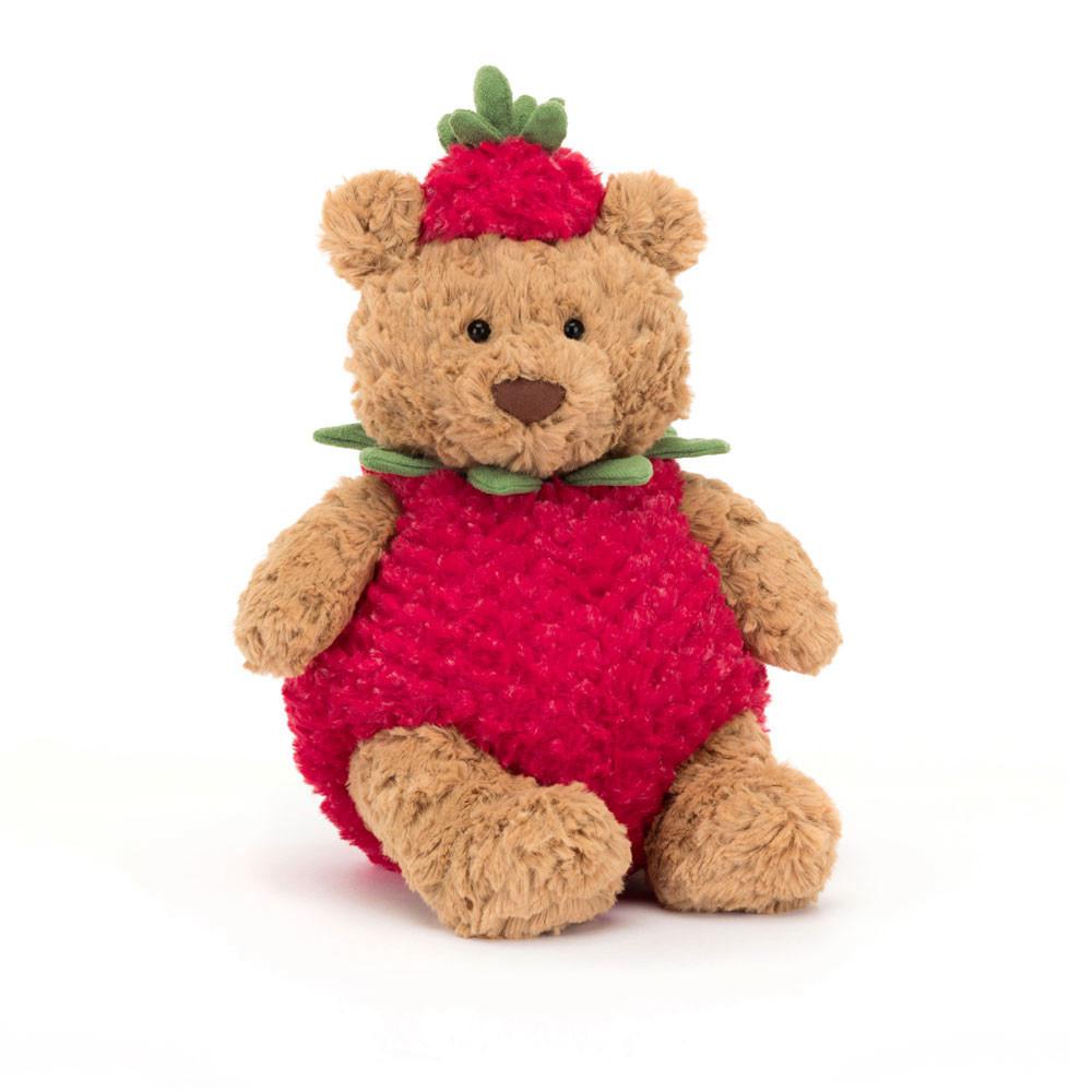 Pluszaki Jellycat Bartholomew Miś Strawberry,26cm x 12cm x 8cm Brązowe | Polska  MSNK-97831