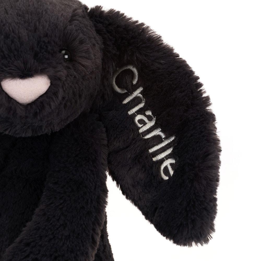 Pluszaki Jellycat Bashful Inky Króliczek Medium,31cm x 12cm x 9cm Czarne | Polska  WHDU-15047