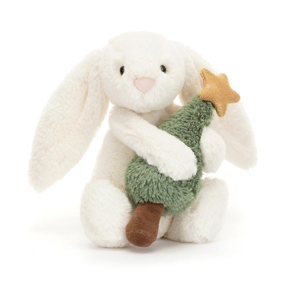 Pluszaki Jellycat Bashful Króliczek with Christmas Tree,7.1in x 3.5in x 3.1in Białe | Polska  YZGK-73850