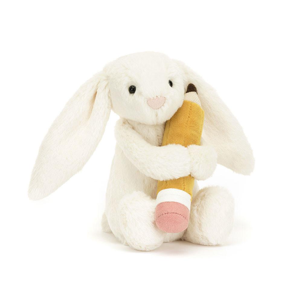 Pluszaki Jellycat Bashful Króliczek with Pencil,7.1in x 3.5in x 3.1in Białe | Polska  OCTQ-28345