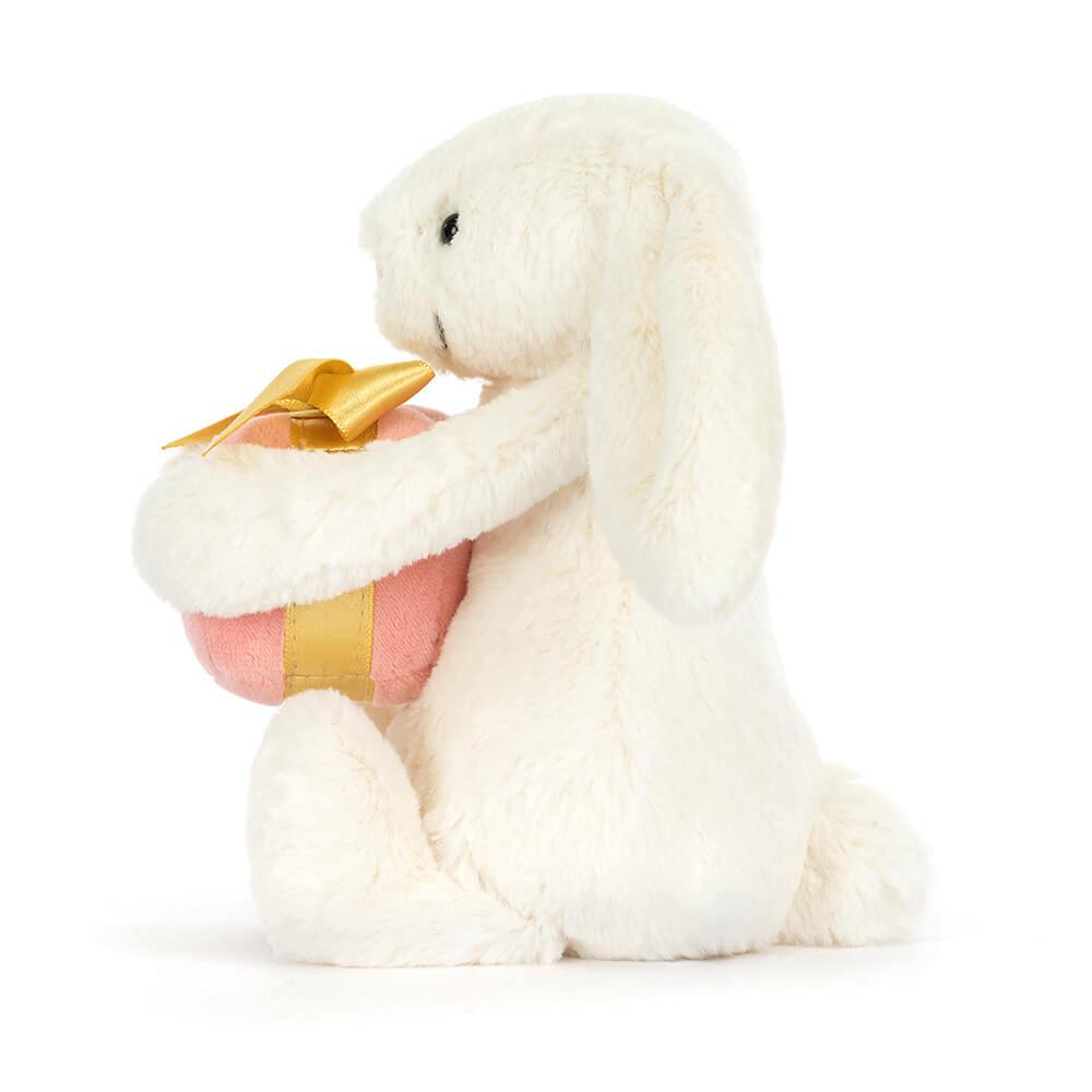 Pluszaki Jellycat Bashful Króliczek with Present,18cm x 9cm x 8cm Białe | Polska  JVSW-76352