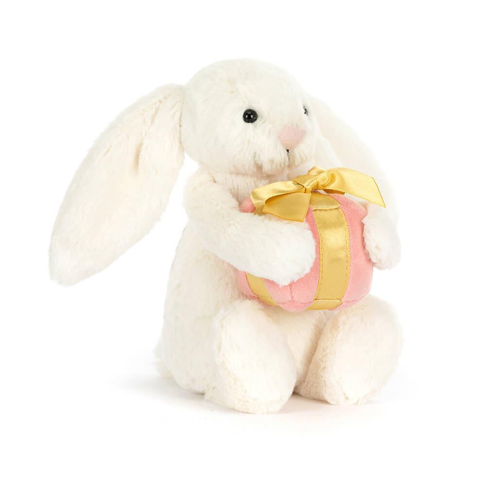 Pluszaki Jellycat Bashful Króliczek with Present,18cm x 9cm x 8cm Białe | Polska  JVSW-76352