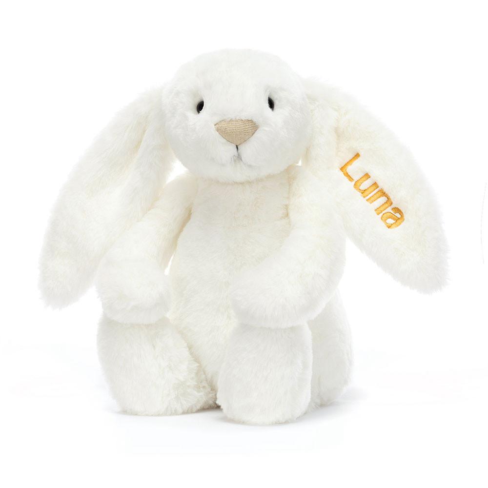 Pluszaki Jellycat Bashful Luxe Króliczek Luna Medium,51cm x 21cm x 12cm Białe | Polska  JBNR-23917