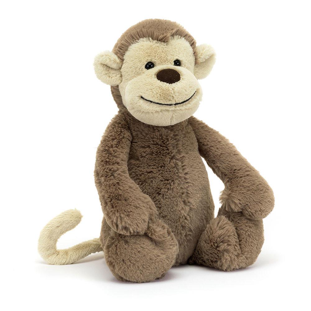 Pluszaki Jellycat Bashful Monkey,31cm x 12cm x 9cm Brązowe | Polska  UTPL-83026