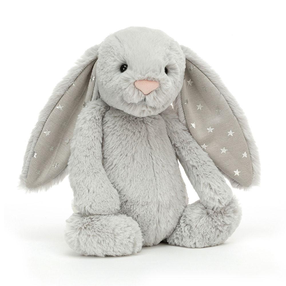 Pluszaki Jellycat Bashful Shimmer Króliczek,31cm x 12cm x 9cm Szare | Polska  NBMK-62187