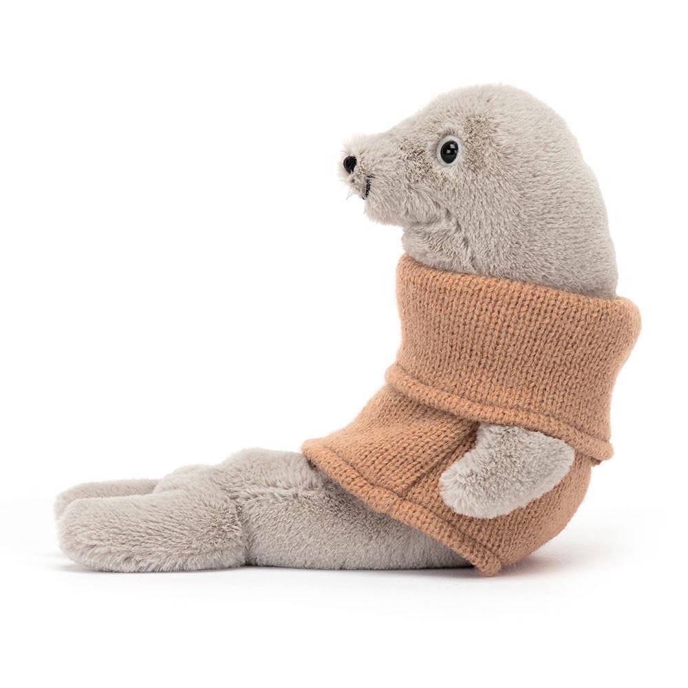 Pluszaki Jellycat Cozy Crew Seal,14cm x 5cm x 13cm Beżowe | Polska  MDCB-62195