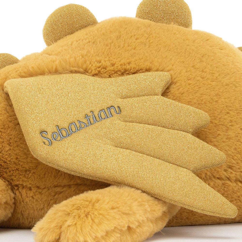 Pluszaki Jellycat Golden Dragon Huge,19cm x 20cm x 66cm Żółte | Polska  VRJT-72643