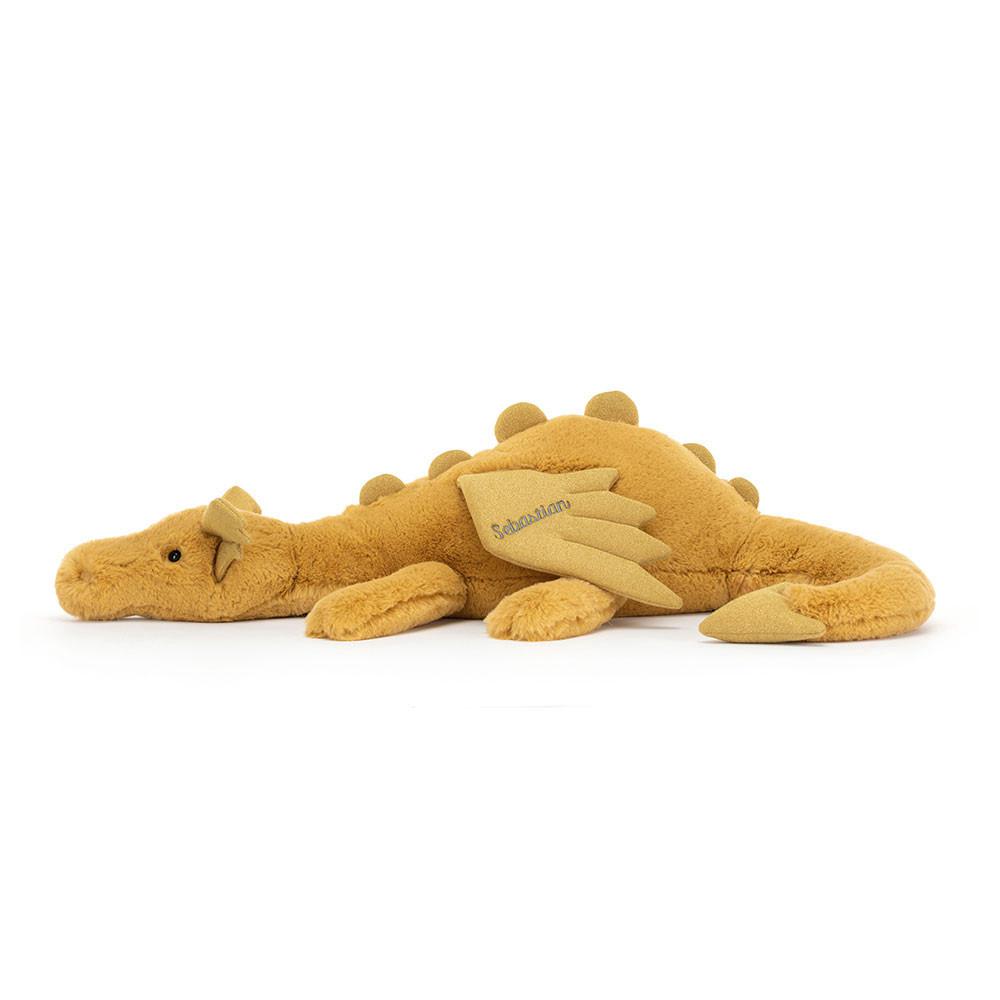 Pluszaki Jellycat Golden Dragon Huge,19cm x 20cm x 66cm Żółte | Polska  VRJT-72643