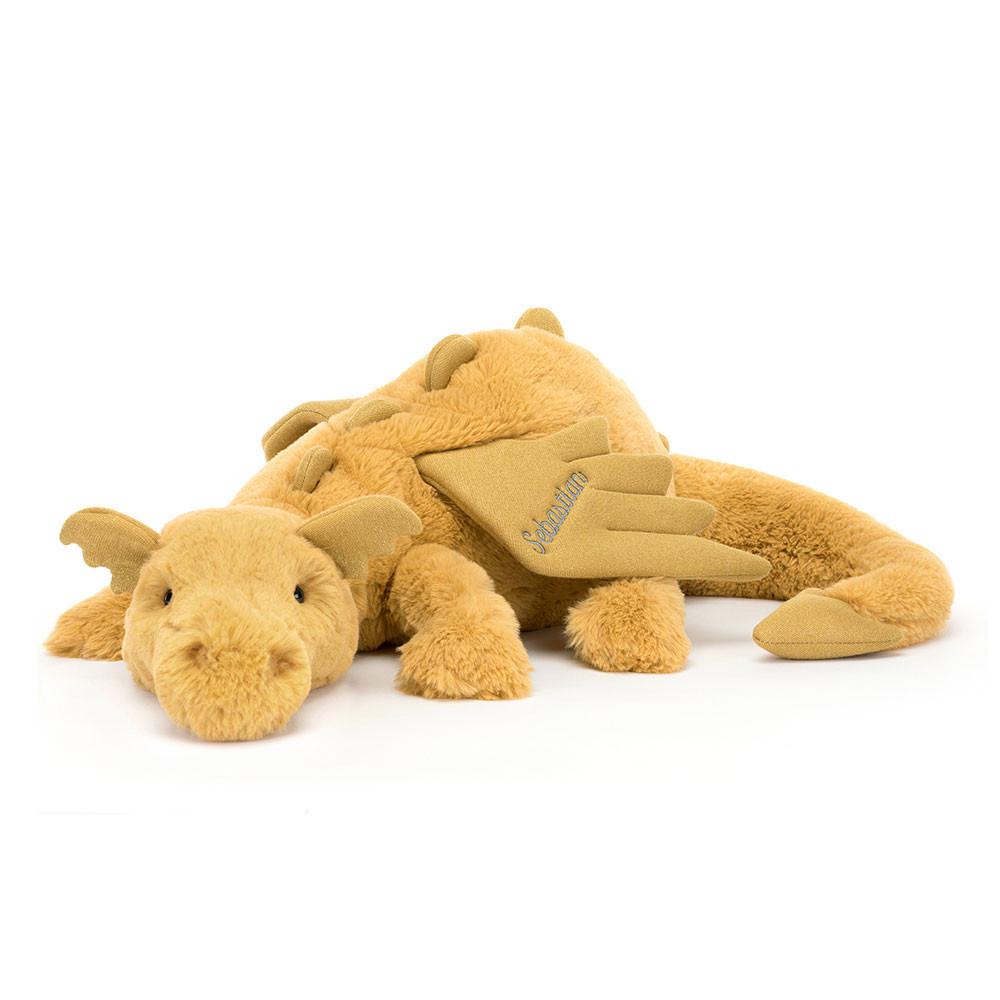 Pluszaki Jellycat Golden Dragon Huge,19cm x 20cm x 66cm Żółte | Polska  VRJT-72643