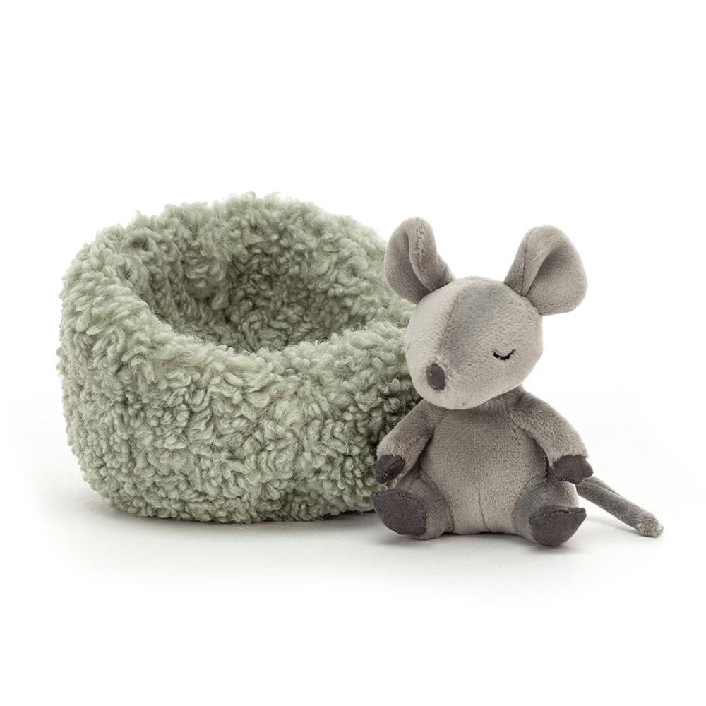 Pluszaki Jellycat Hibernating Mouse,9cm x 13cm x 13cm Szare | Polska  UMBY-68479