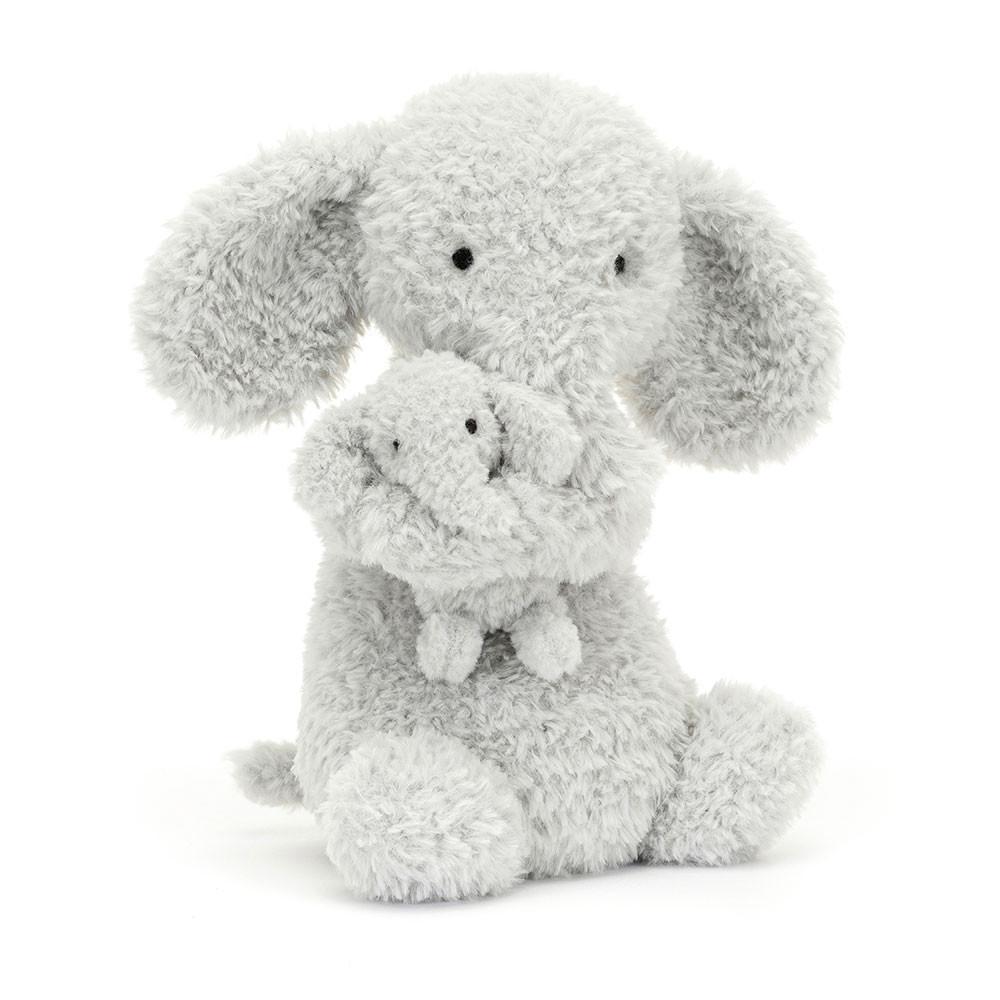 Pluszaki Jellycat Huddles Słoń,26cm x 14cm x 10cm Szare | Polska  LGIO-94620