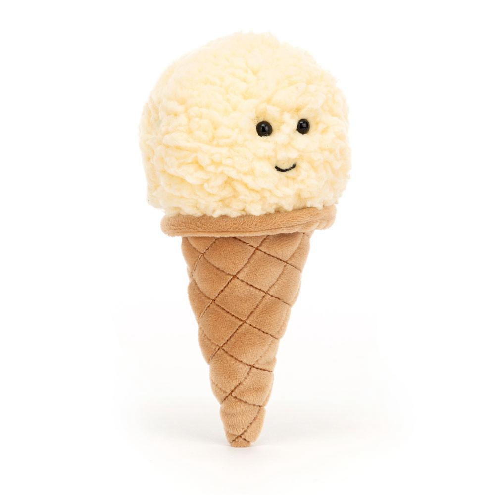 Pluszaki Jellycat Irresistible Ice Cream Vanilla,17cm x 8cm x 7cm Białe | Polska  DAQK-74369