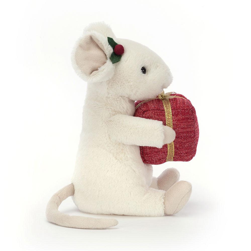 Pluszaki Jellycat Merry Mouse Present,18cm x 9cm x 7cm Białe | Polska  WNPT-39241