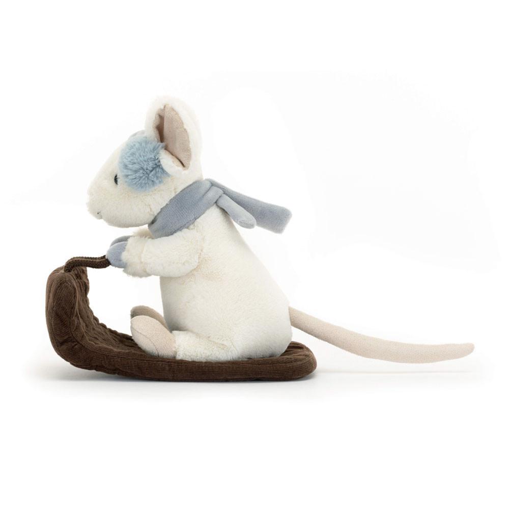 Pluszaki Jellycat Merry Mouse Sleighing,18cm x 11cm x 17cm Białe | Polska  AURB-68427