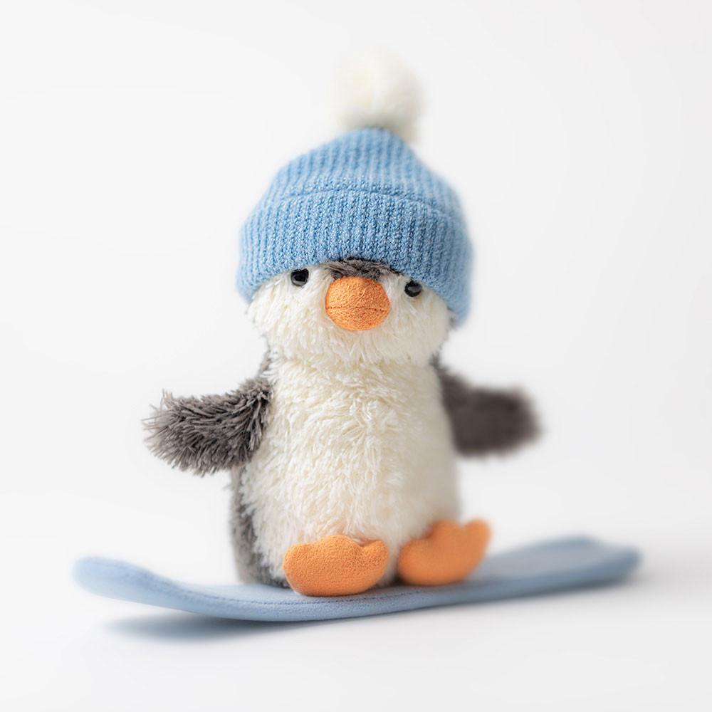Pluszaki Jellycat Peanut Penguin Snowboarding,12cm x 18cm x 4cm Czarne | Polska  WJVU-97653