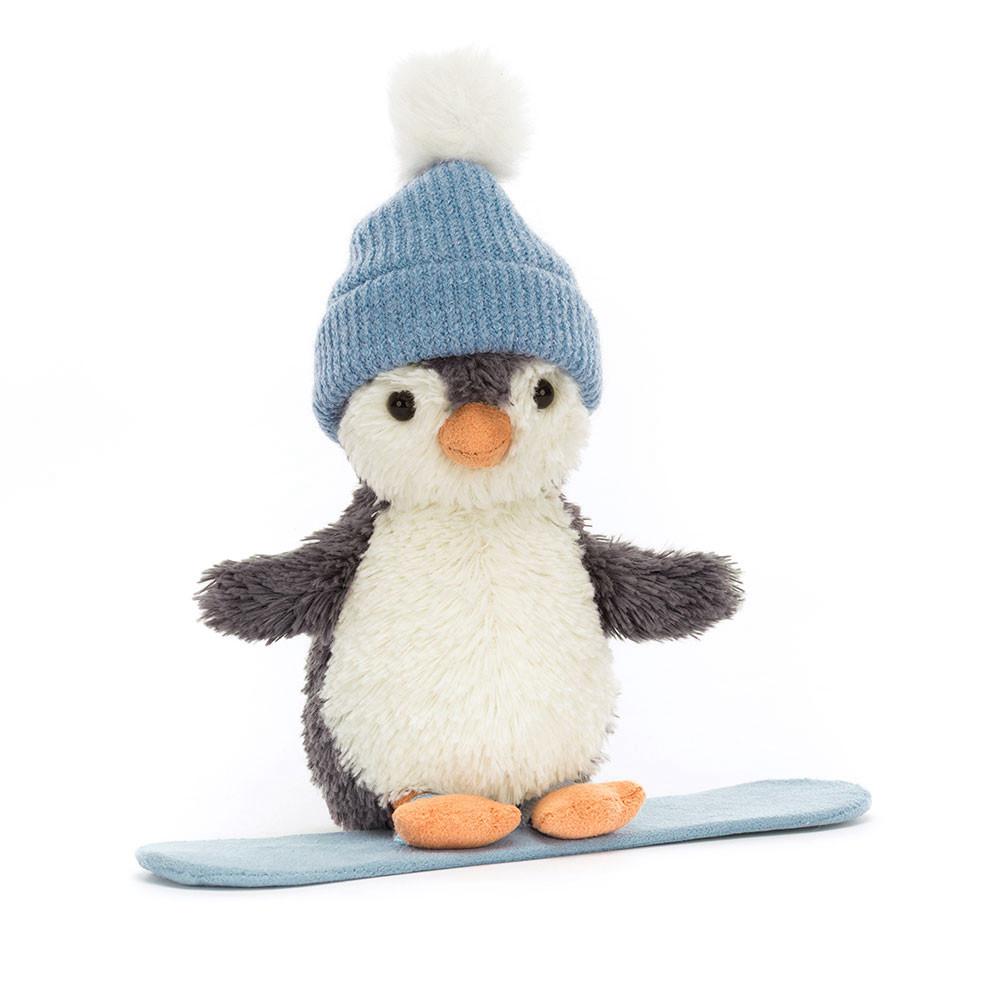 Pluszaki Jellycat Peanut Penguin Snowboarding,12cm x 18cm x 4cm Czarne | Polska  WJVU-97653