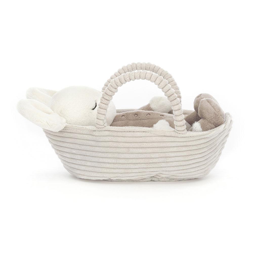 Pluszaki Jellycat Rock-a-Bye Mouse,12cm x 9cm x 20cm Białe | Polska  MSQA-49126
