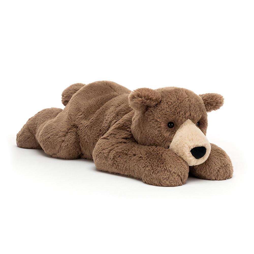 Pluszaki Jellycat Woody Miś Lying,18cm x 19cm x 47cm Brązowe | Polska  SXBZ-42986