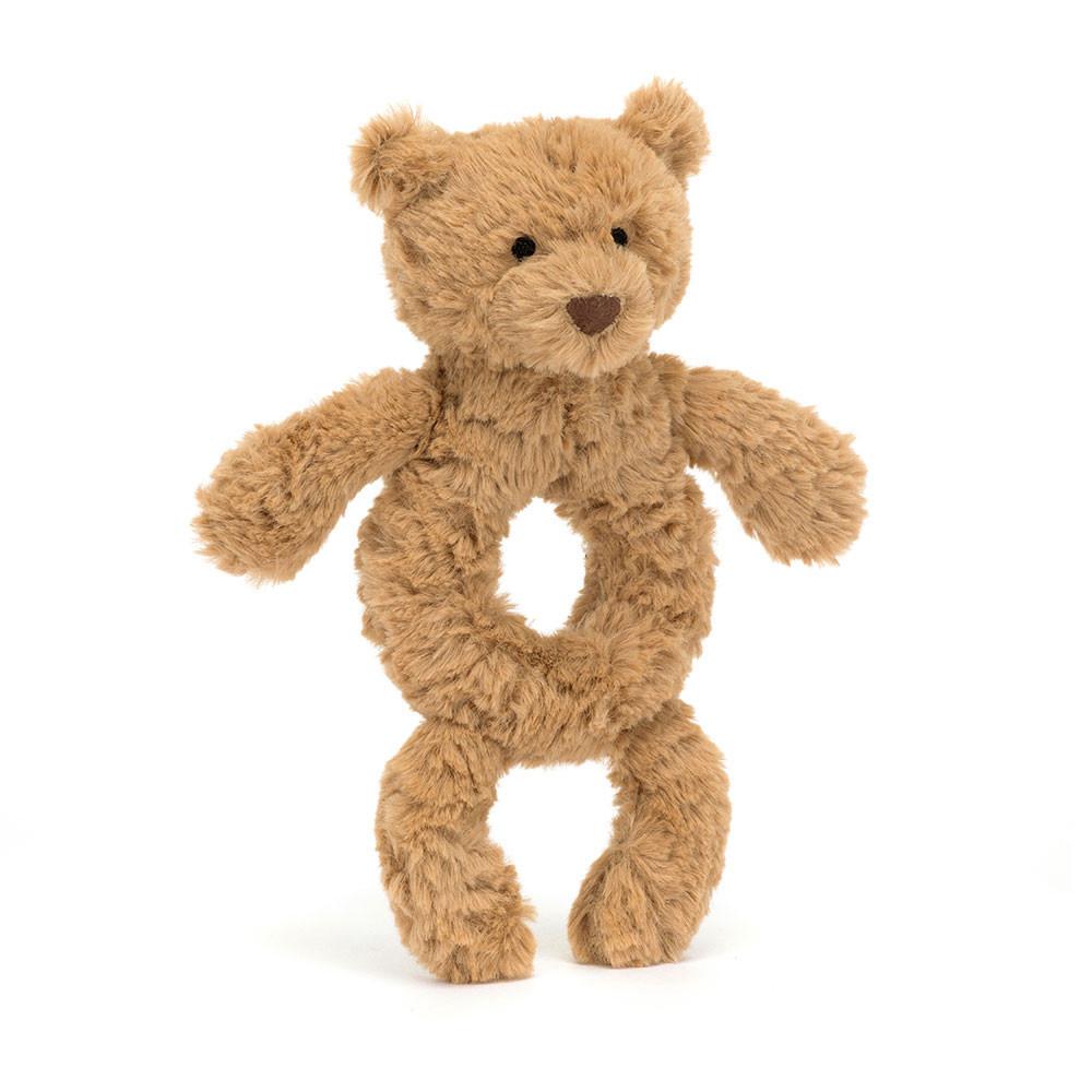 Psy Jellycat Bartholomew Miś Ring Rattle,18cm x 8cm x 2cm Brązowe | Polska  SLVP-58147