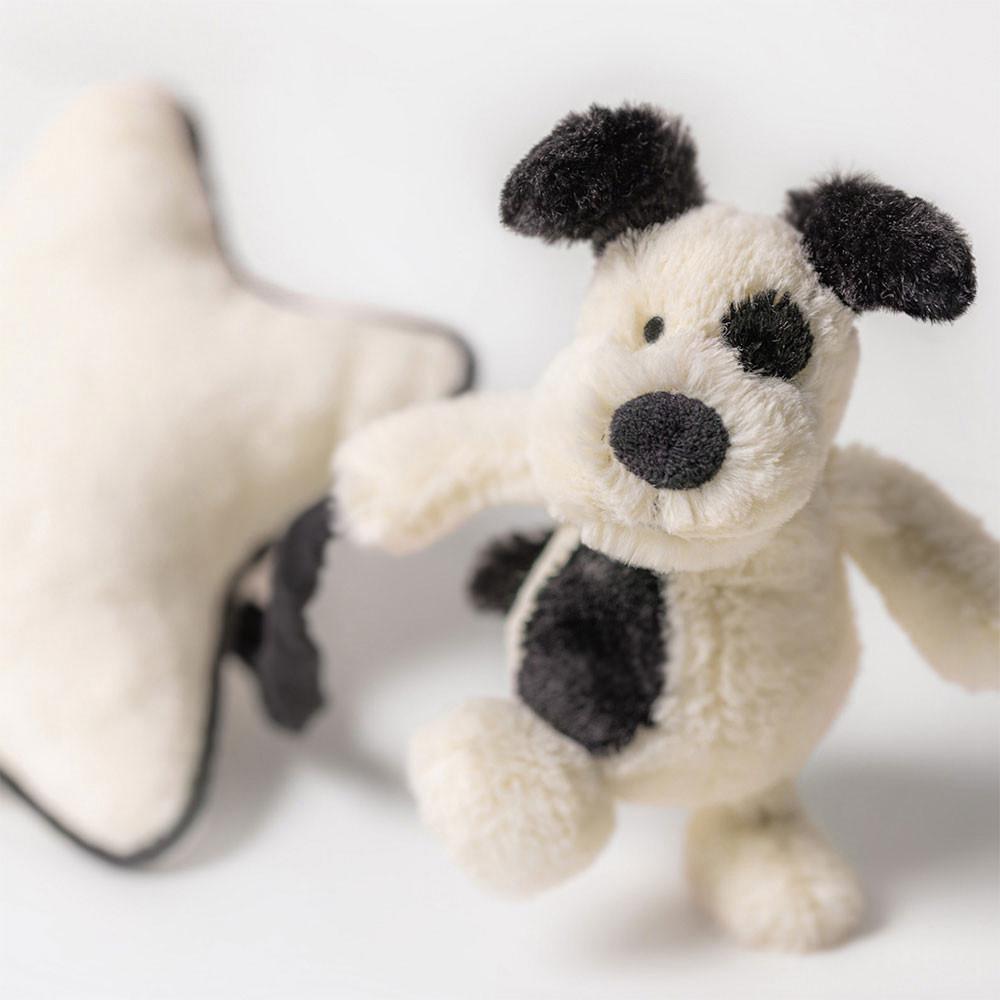 Psy Jellycat Bashful Puppy Musical Pull,30cm x 20cm x 6cm Białe | Polska  RXHQ-82154