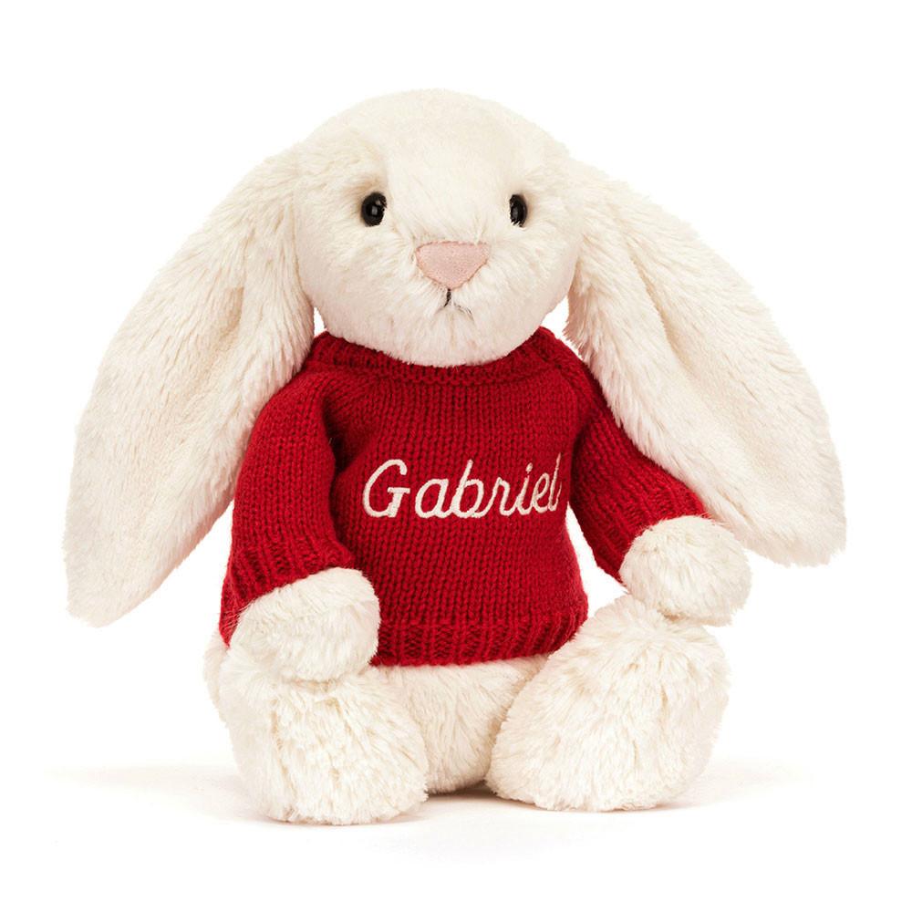 Swetry Jellycat Bashful Cream Króliczek,31cm x 12cm x 9cm Białe | Polska  TWBR-21075