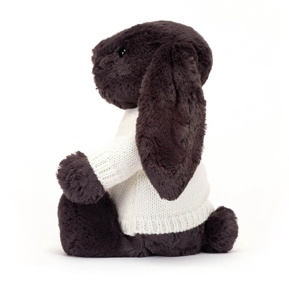 Swetry Jellycat Bashful Inky Króliczek with Cream,31cm x 12cm x 9cm Czarne | Polska  JOXS-30478